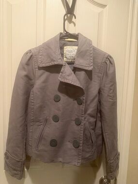 Old Navy Light Gray Double-Breasted Peacoat Jacket